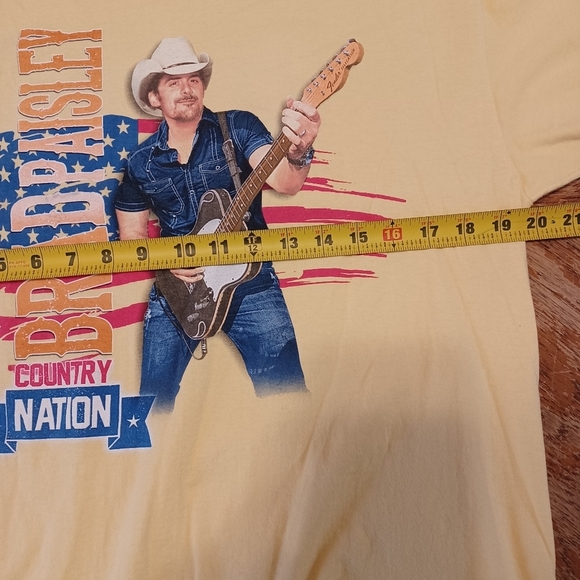 Braid Paisley 2014 Country Nation Short Sleeve Yellow Concert T-Shirt Men Large - Picture 6 of 6